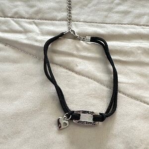 2/$10 Silver tone & double black Cord bracelet “Choose Your Dreams“